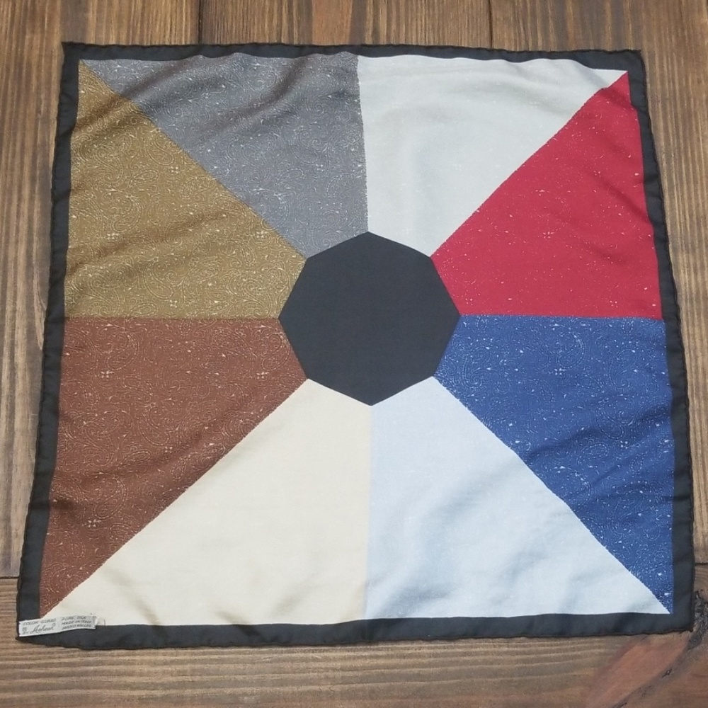 Ashear Silk Colorblock Scarf Head Wrap